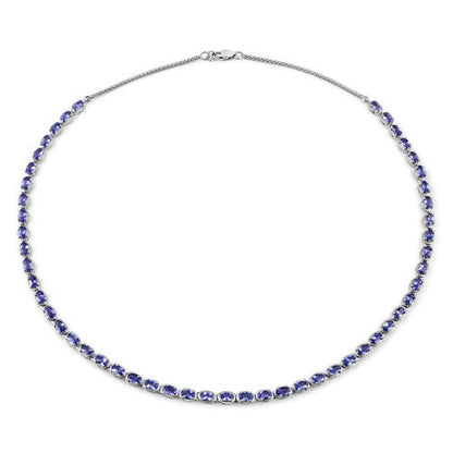 10.00 Carat Genuine Tanzanite .925 Sterling Silver Necklace Bids.com