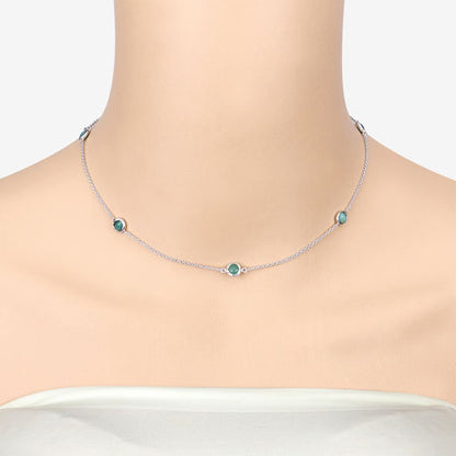 1.89 Carat Genuine Emerald .925 Sterling Silver Necklace Bids.com