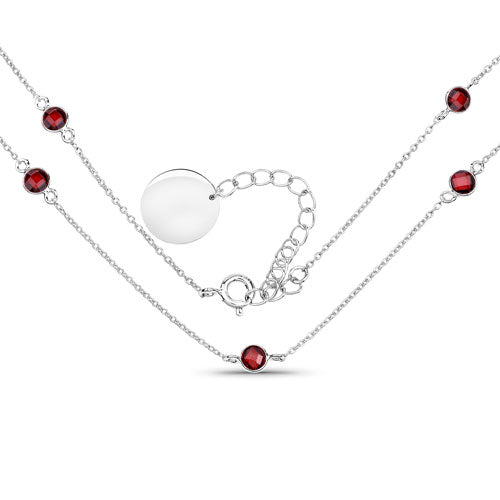 2.10 Carat Genuine Garnet .925 Sterling Silver Necklace Bids.com