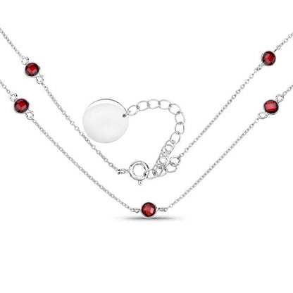 2.10 Carat Genuine Garnet .925 Sterling Silver Necklace Bids.com