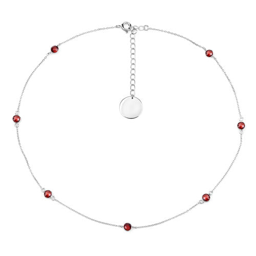 2.10 Carat Genuine Garnet .925 Sterling Silver Necklace Bids.com