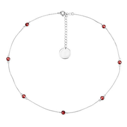 2.10 Carat Genuine Garnet .925 Sterling Silver Necklace Bids.com