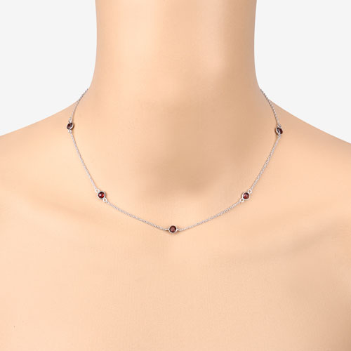2.10 Carat Genuine Garnet .925 Sterling Silver Necklace Bids.com
