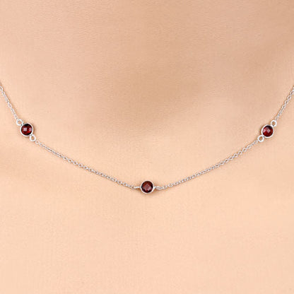 2.10 Carat Genuine Garnet .925 Sterling Silver Necklace Bids.com