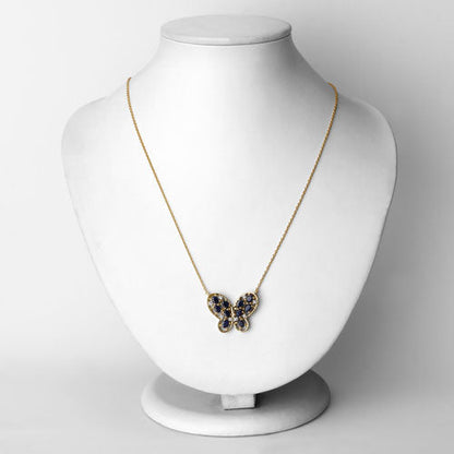 2.16 Carat Genuine Blue Sapphire and White Zircon .925 Sterling Silver Necklace Bids.com