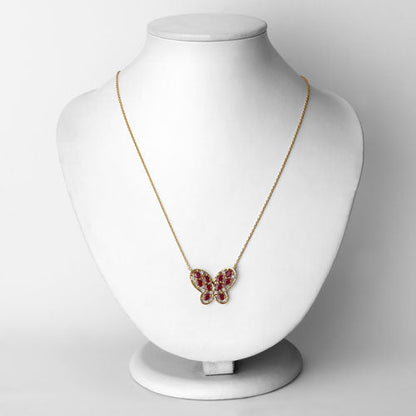 2.36 Carat Genuine Ruby and White Zircon .925 Sterling Silver Necklace Bids.com