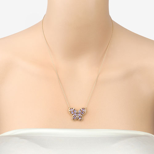 1.86 Carat Genuine Tanzanite and White Zircon .925 Sterling Silver Necklace Bids.com