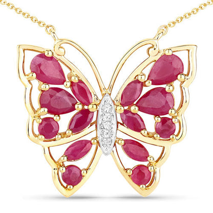 2.88 Carat Genuine Ruby and White Zircon .925 Sterling Silver Necklace Bids.com