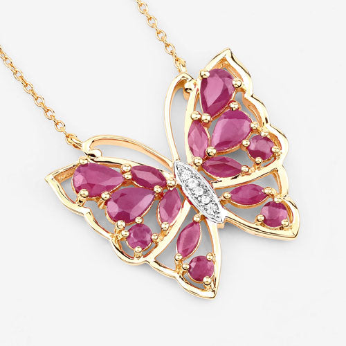 2.88 Carat Genuine Ruby and White Zircon .925 Sterling Silver Necklace Bids.com
