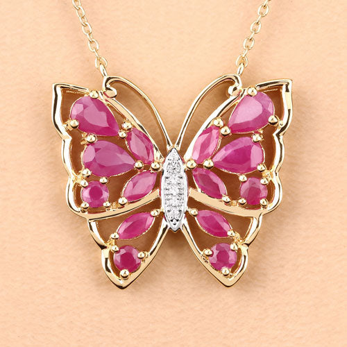 2.88 Carat Genuine Ruby and White Zircon .925 Sterling Silver Necklace Bids.com