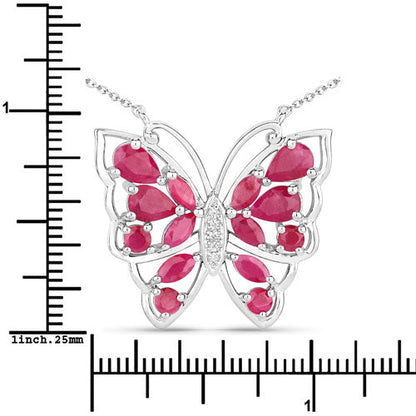 2.88 Carat Genuine Ruby and White Zircon .925 Sterling Silver Necklace Bids.com