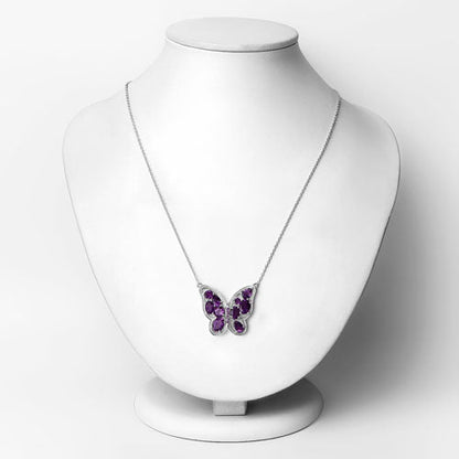 4.32 Carat Genuine Amethyst .925 Sterling Silver Necklace Bids.com