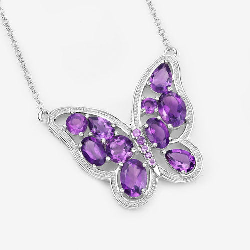 4.32 Carat Genuine Amethyst .925 Sterling Silver Necklace Bids.com