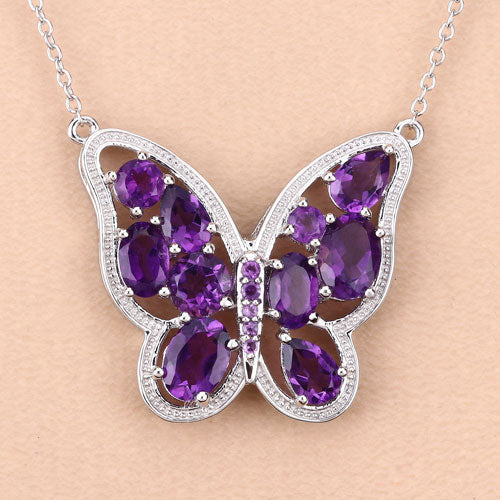 4.32 Carat Genuine Amethyst .925 Sterling Silver Necklace Bids.com
