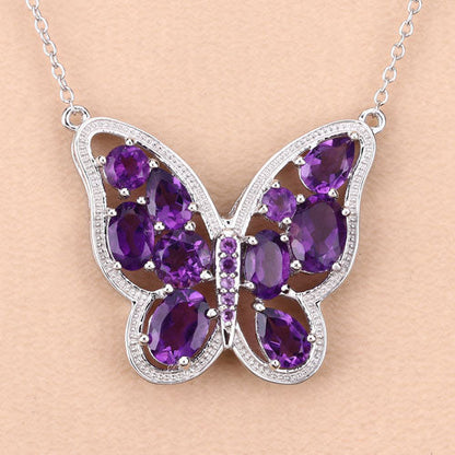 4.32 Carat Genuine Amethyst .925 Sterling Silver Necklace Bids.com