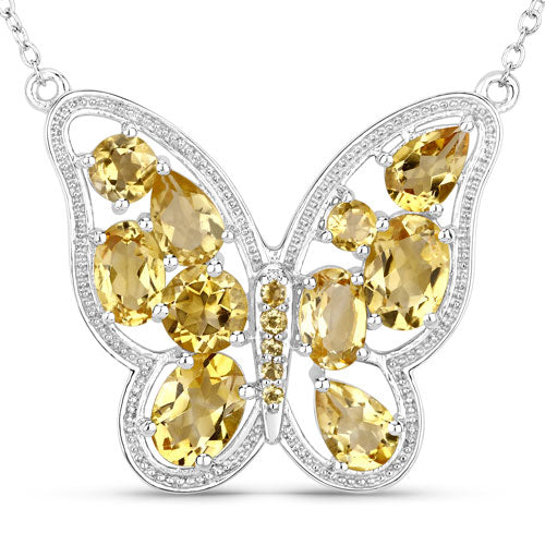 4.43 Carat Genuine Citrine .925 Sterling Silver Necklace Bids.com
