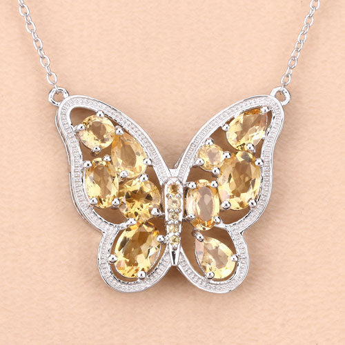4.43 Carat Genuine Citrine .925 Sterling Silver Necklace Bids.com