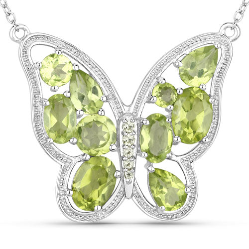 4.65 Carat Genuine Peridot .925 Sterling Silver Necklace Bids.com