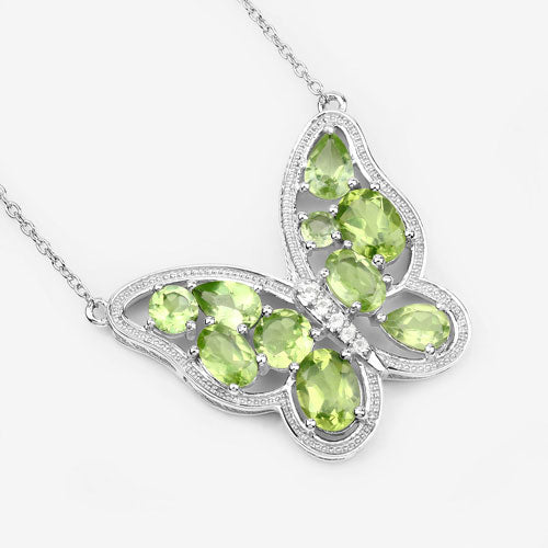 4.65 Carat Genuine Peridot .925 Sterling Silver Necklace Bids.com