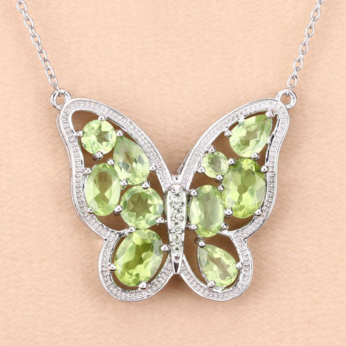 4.65 Carat Genuine Peridot .925 Sterling Silver Necklace Bids.com