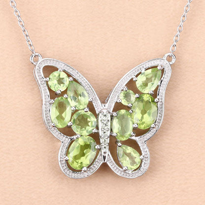 4.65 Carat Genuine Peridot .925 Sterling Silver Necklace Bids.com