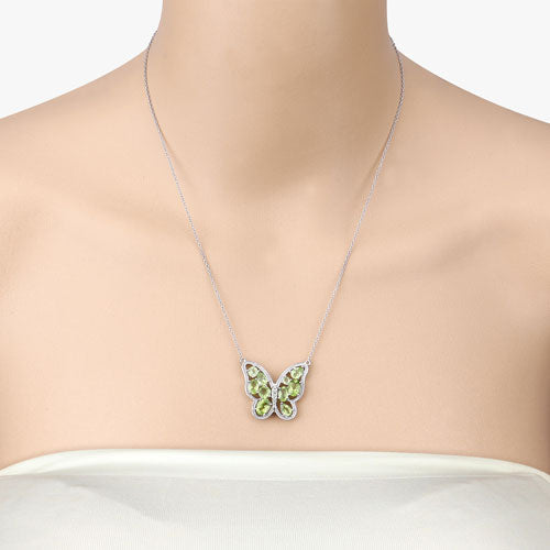 4.65 Carat Genuine Peridot .925 Sterling Silver Necklace Bids.com