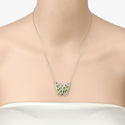 4.65 Carat Genuine Peridot .925 Sterling Silver Necklace Bids.com