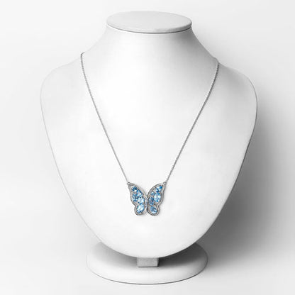 5.54 Carat Genuine Swiss Blue Topaz .925 Sterling Silver Necklace Bids.com
