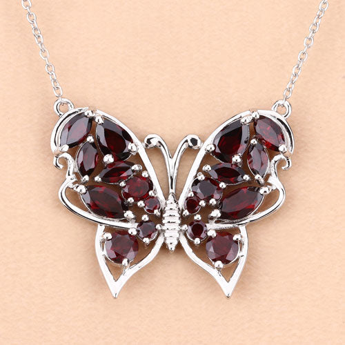 4.60 Carat Genuine Garnet .925 Sterling Silver Necklace Bids.com