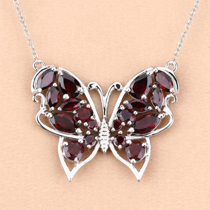 4.60 Carat Genuine Garnet .925 Sterling Silver Necklace Bids.com