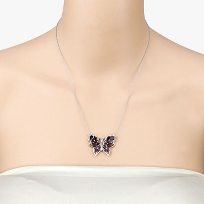 4.60 Carat Genuine Garnet .925 Sterling Silver Necklace Bids.com