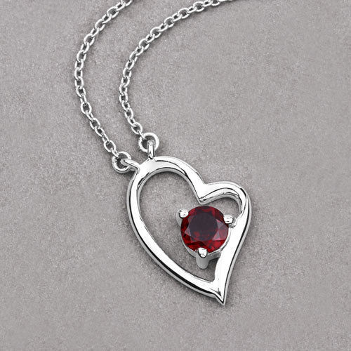 0.60 Carat Genuine Garnet .925 Sterling Silver Necklace Bids.com