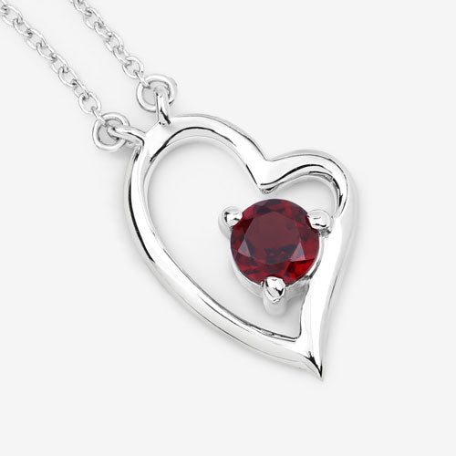 0.60 Carat Genuine Garnet .925 Sterling Silver Necklace Bids.com