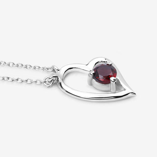 0.60 Carat Genuine Garnet .925 Sterling Silver Necklace Bids.com