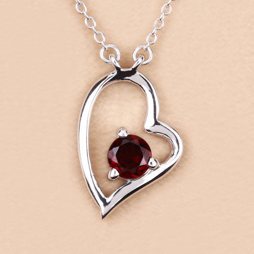 0.60 Carat Genuine Garnet .925 Sterling Silver Necklace Bids.com
