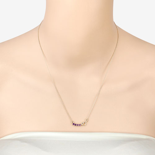 0.24 Carat Genuine Amethyst .925 Sterling Silver Necklace Bids.com