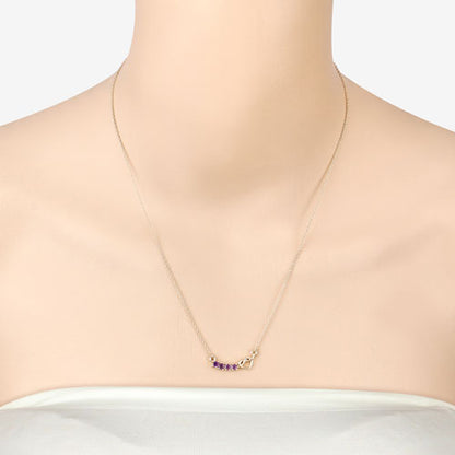 0.24 Carat Genuine Amethyst .925 Sterling Silver Necklace Bids.com