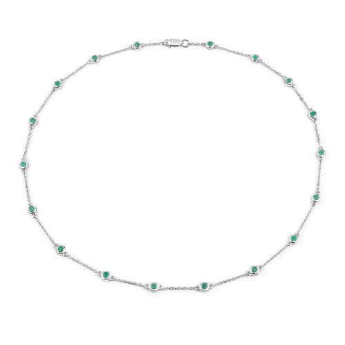 1.80 Carat Genuine Emerald .925 Sterling Silver Necklace Bids.com