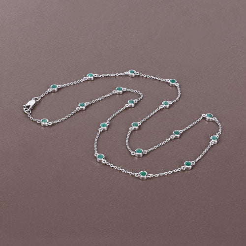 1.80 Carat Genuine Emerald .925 Sterling Silver Necklace Bids.com