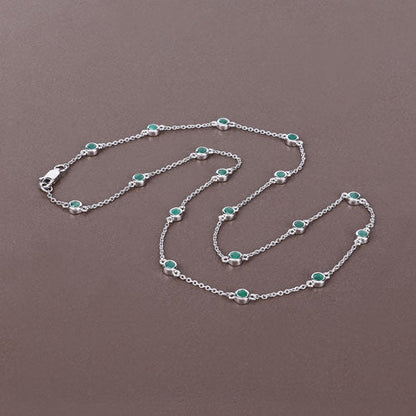 1.80 Carat Genuine Emerald .925 Sterling Silver Necklace Bids.com