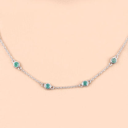 1.80 Carat Genuine Emerald .925 Sterling Silver Necklace Bids.com