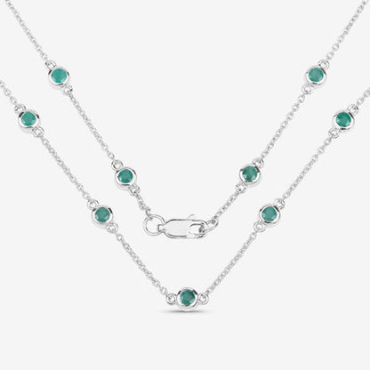 1.80 Carat Genuine Emerald .925 Sterling Silver Necklace Bids.com