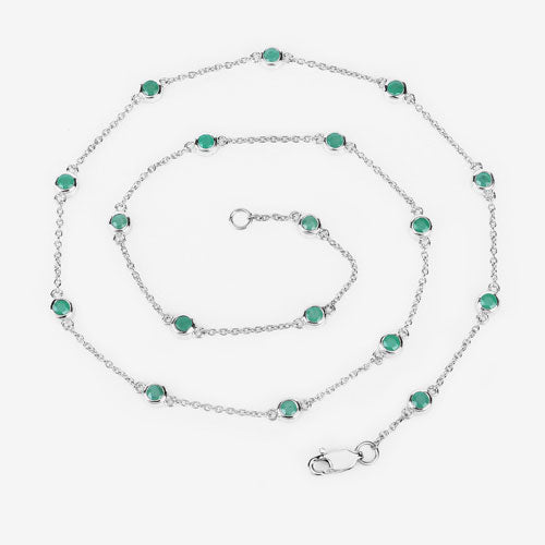 1.80 Carat Genuine Emerald .925 Sterling Silver Necklace Bids.com