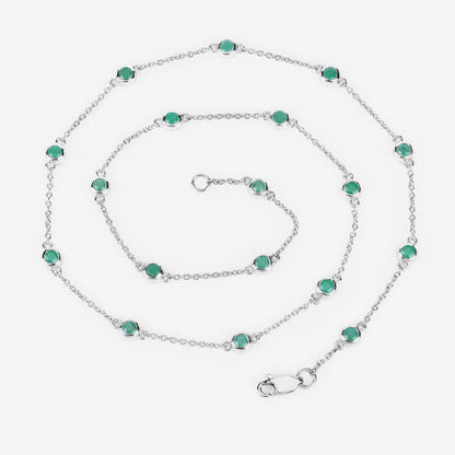 1.80 Carat Genuine Emerald .925 Sterling Silver Necklace Bids.com