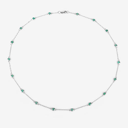 1.80 Carat Genuine Emerald .925 Sterling Silver Necklace Bids.com