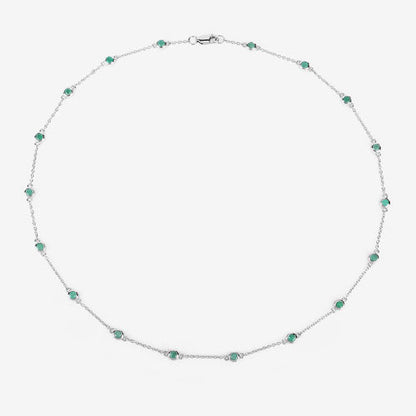 1.80 Carat Genuine Emerald .925 Sterling Silver Necklace Bids.com