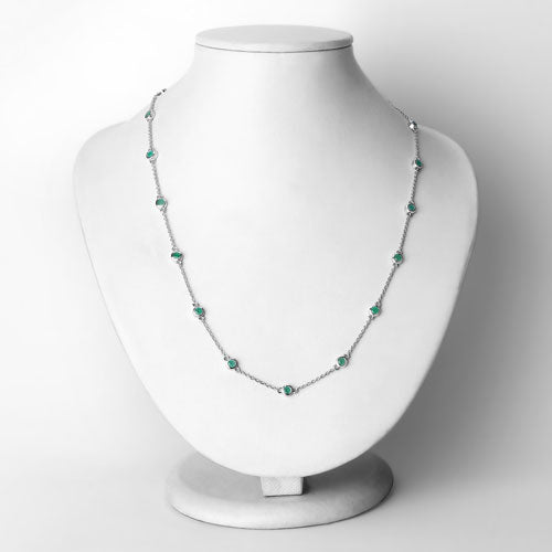 1.80 Carat Genuine Emerald .925 Sterling Silver Necklace Bids.com