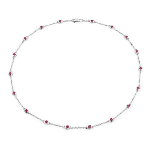 2.34 Carat Genuine Ruby .925 Sterling Silver Necklace Bids.com