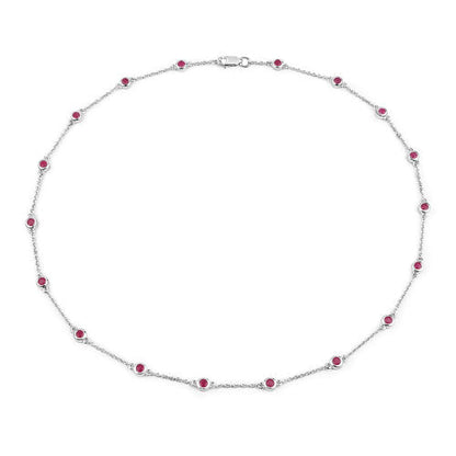 2.34 Carat Genuine Ruby .925 Sterling Silver Necklace Bids.com