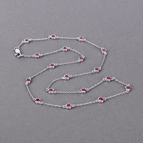 2.34 Carat Genuine Ruby .925 Sterling Silver Necklace Bids.com